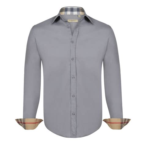 burberry brit shirt grey|authentic Burberry shirt.